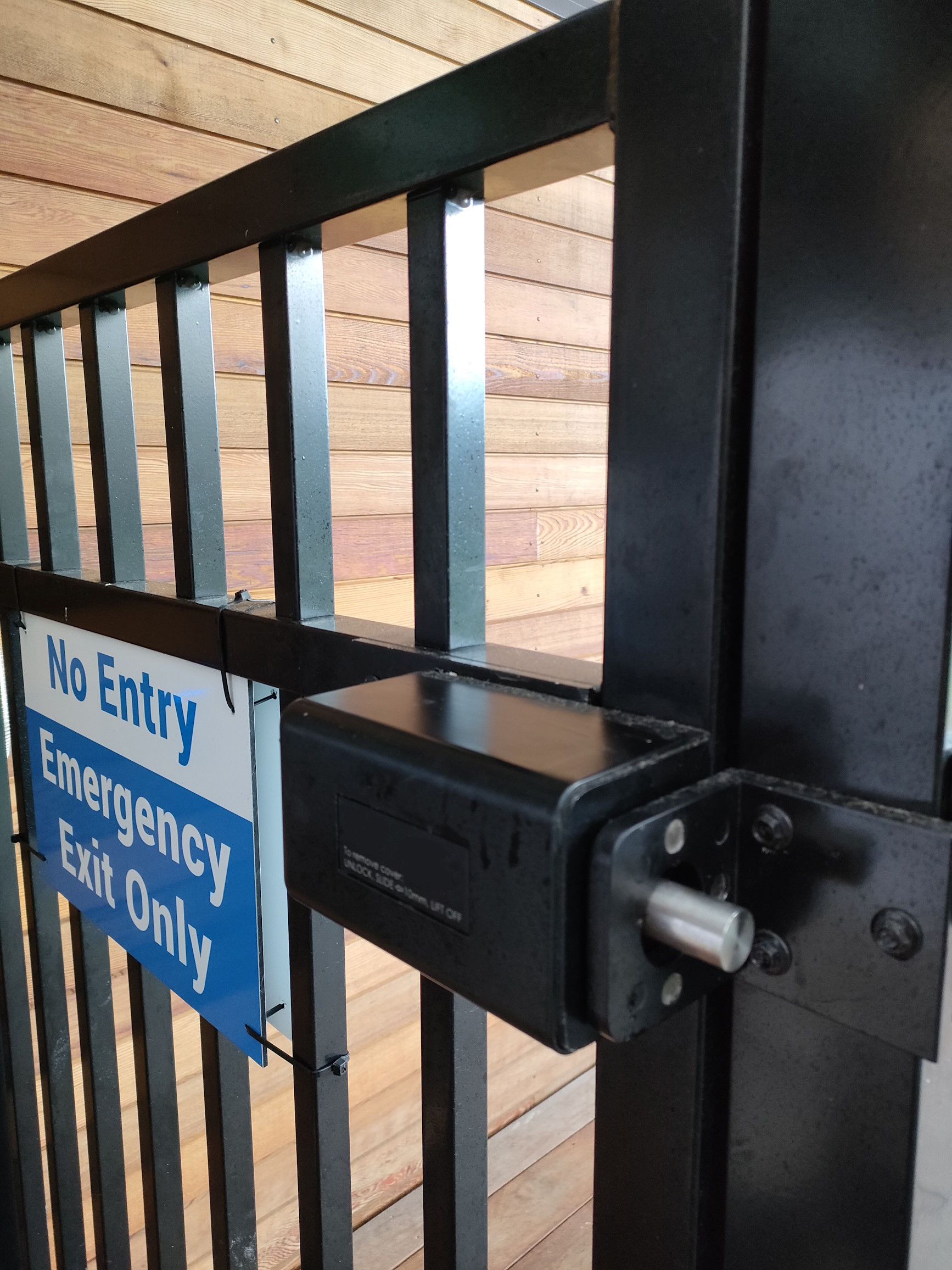 Pedestrian access control added on this exit gate