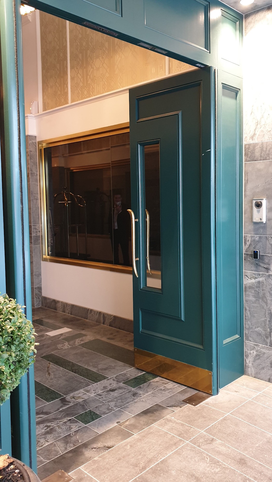 5 Star hotel entrance with concealed locks installed for each door